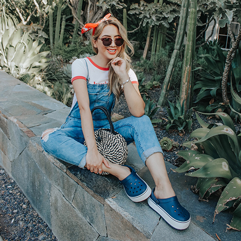 white platform clogs