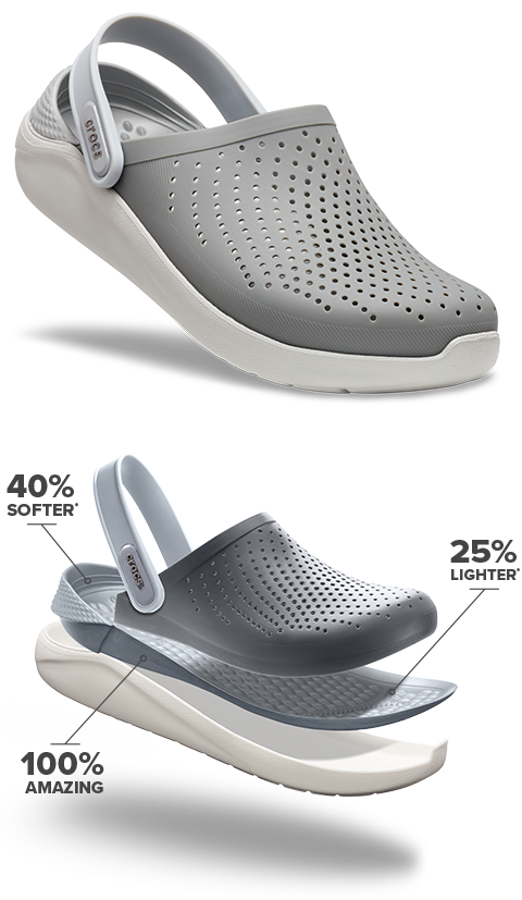 Technology of the LiteRide™ Clog. 40% softer, 25% lighter, 100% amazing