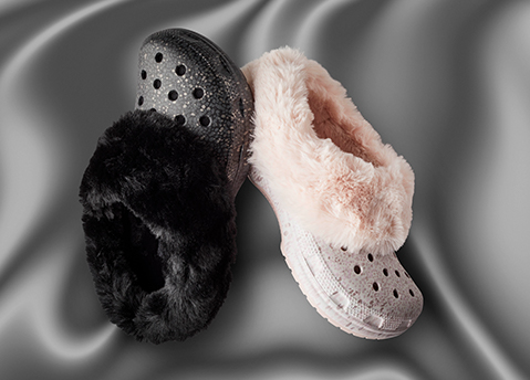 faux fur lined crocs