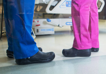 white medical crocs